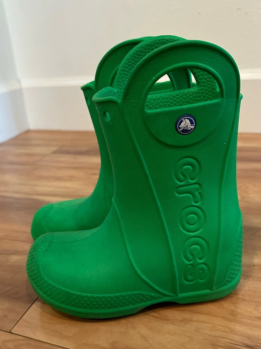 Crocs Handle It Rain Boots Green Kids Size 11 Waterproof